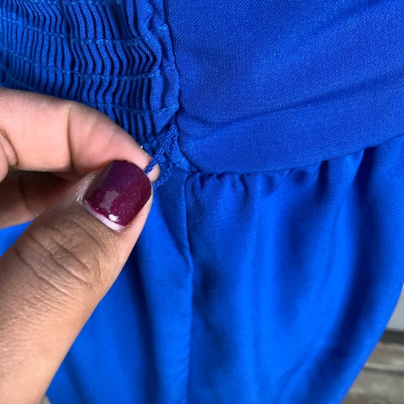 LOVE REIGN royal blue strap dress ruched bodice - Picture 9 of 13